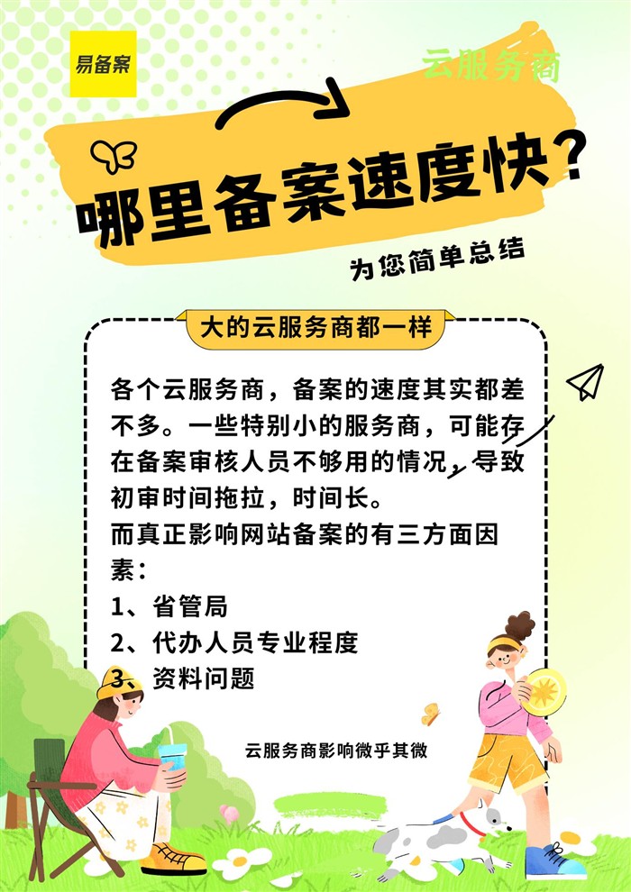 哪个云服务商备案审核快